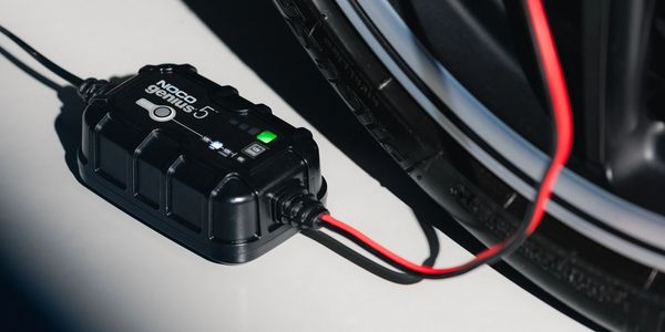Battery conditioner connected to a stored car at BarnTech