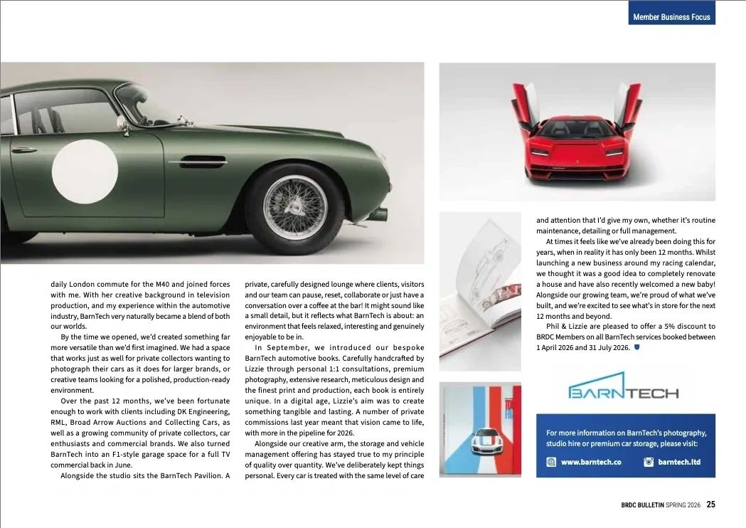 Second page of the BRDC Bulletin feature on BarnTech